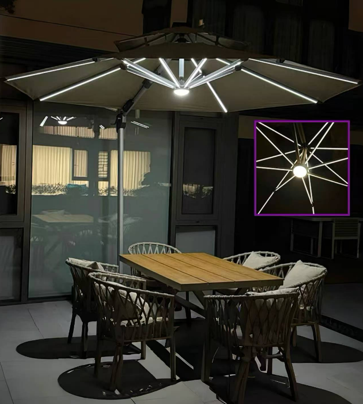 Black top Outdoor Umbrella LED
