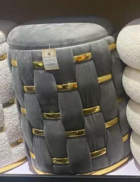 Grey Vanity Stool