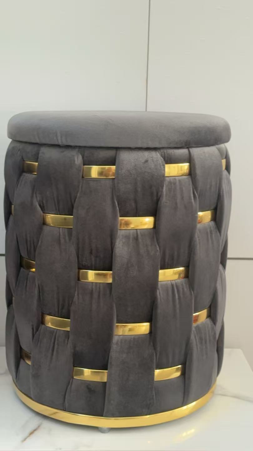 Grey Vanity Stool
