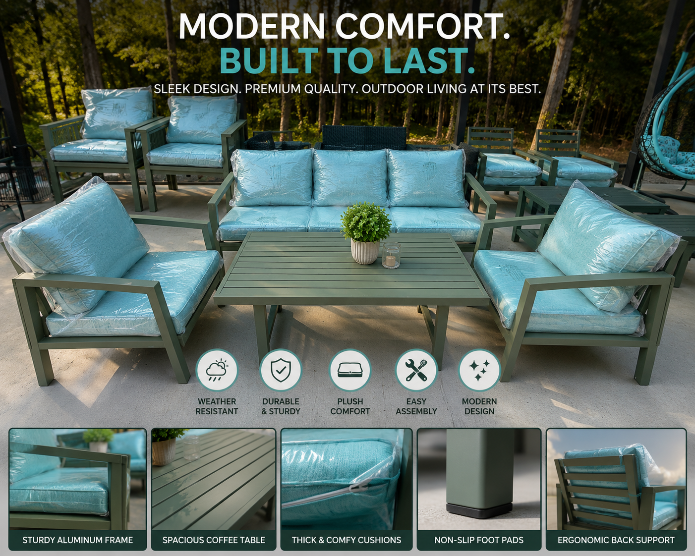 7 Set Outdoor Patio Furniture Set