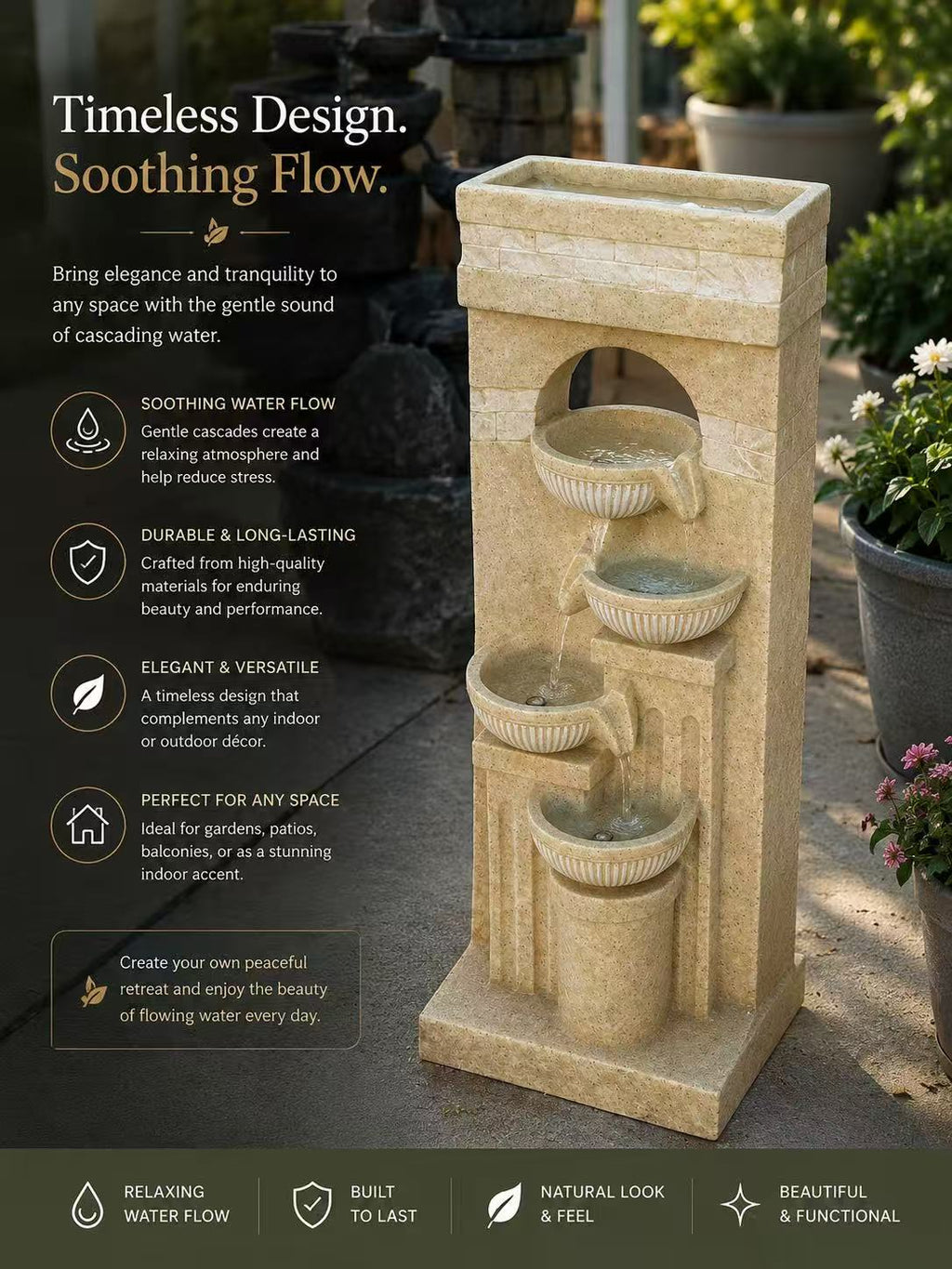 4 Layer Yellow Pot Fountain